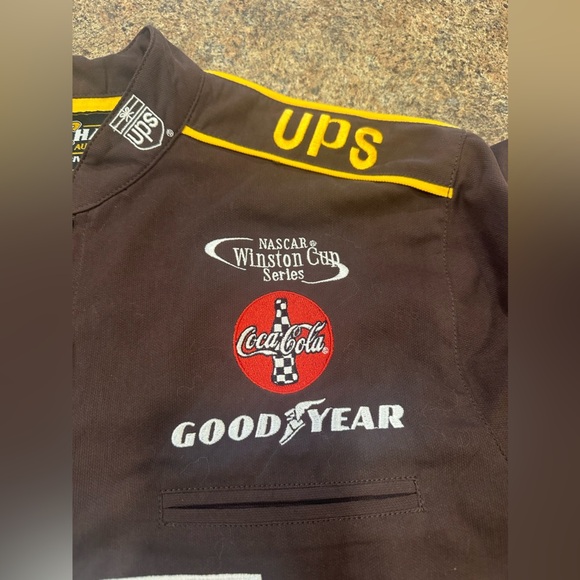 Chase Authentics NASCAR UPS Mens Size M Winston Cup Quarter Zip Shirt Brown - Picture 4 of 15